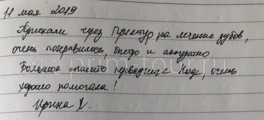  Отзыв Ирины с семьей, о протезировании. (г. Хуньчунь)